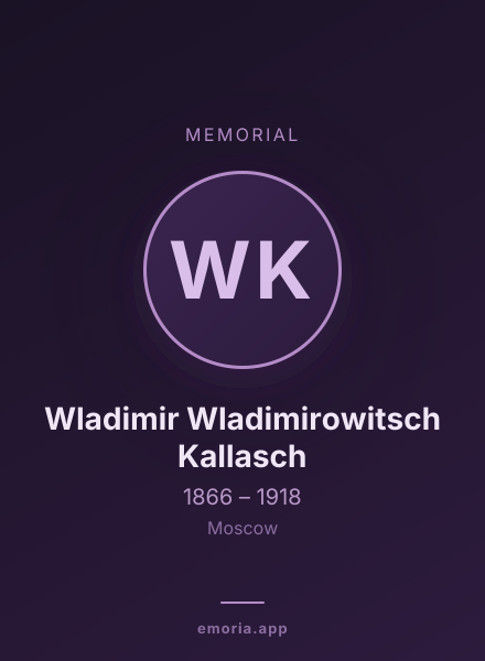 Memorial portrait of Wladimir Wladimirowitsch Kallasch