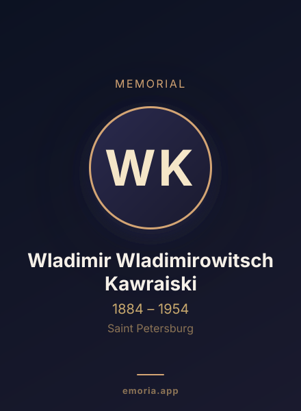 Memorial portrait of Wladimir Wladimirowitsch Kawraiski