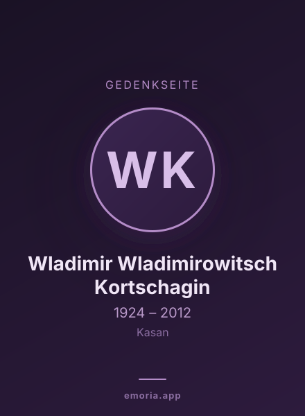 Gedenkportrait von Wladimir Wladimirowitsch Kortschagin