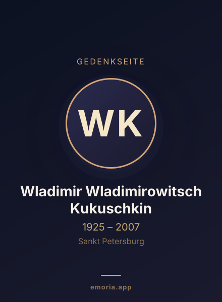 Gedenkportrait von Wladimir Wladimirowitsch Kukuschkin