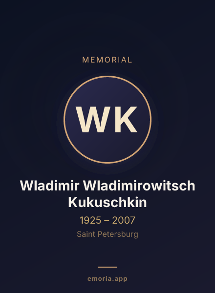 Memorial portrait of Wladimir Wladimirowitsch Kukuschkin