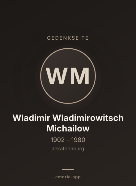 Gedenkportrait von Wladimir Wladimirowitsch Michailow