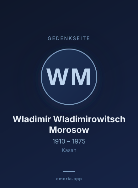 Gedenkportrait von Wladimir Wladimirowitsch Morosow