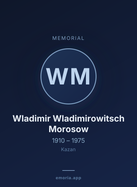 Memorial portrait of Wladimir Wladimirowitsch Morosow