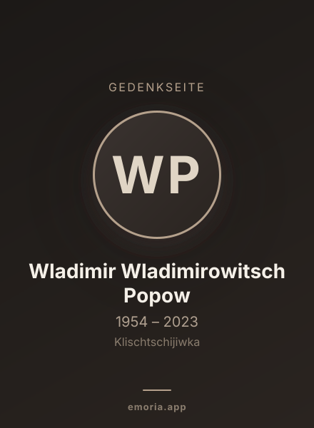 Gedenkportrait von Wladimir Wladimirowitsch Popow