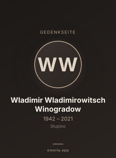 Gedenkportrait von Wladimir Wladimirowitsch Winogradow