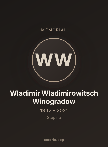 Memorial portrait of Wladimir Wladimirowitsch Winogradow