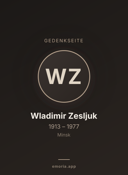 Gedenkportrait von Wladimir Zesljuk