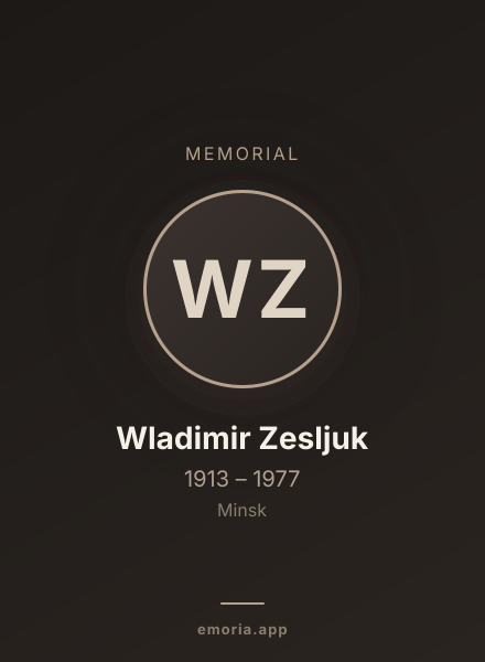 Memorial portrait of Wladimir Zesljuk