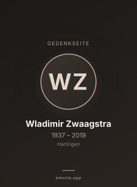 Gedenkportrait von Wladimir Zwaagstra