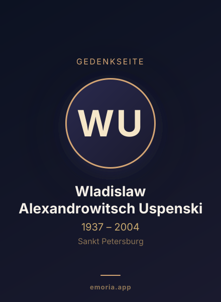 Gedenkportrait von Wladislaw Alexandrowitsch Uspenski