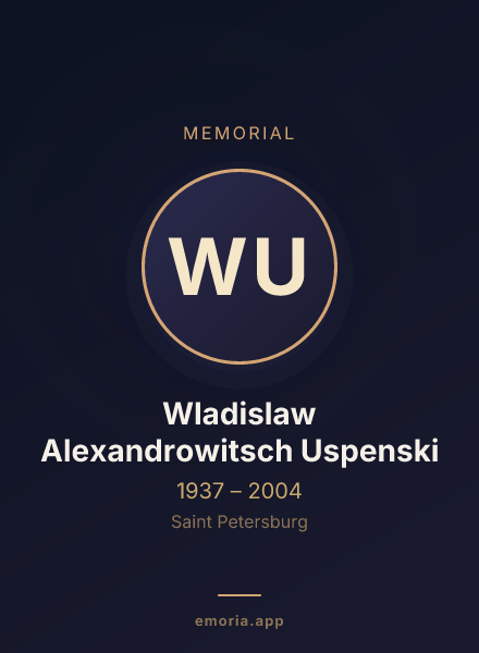 Memorial portrait of Wladislaw Alexandrowitsch Uspenski