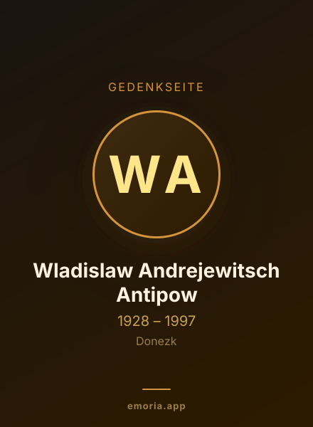 Gedenkportrait von Wladislaw Andrejewitsch Antipow
