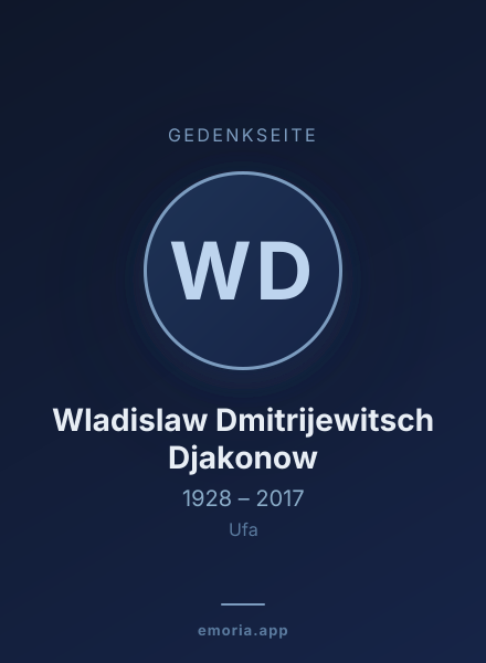 Gedenkportrait von Wladislaw Dmitrijewitsch Djakonow