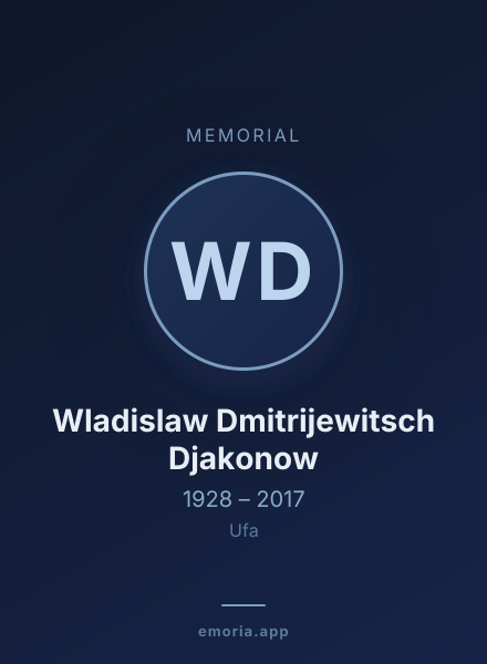 Memorial portrait of Wladislaw Dmitrijewitsch Djakonow