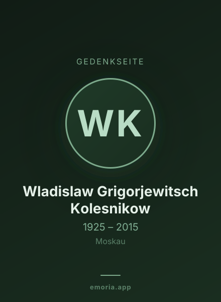 Gedenkportrait von Wladislaw Grigorjewitsch Kolesnikow