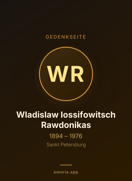 Gedenkportrait von Wladislaw Iossifowitsch Rawdonikas