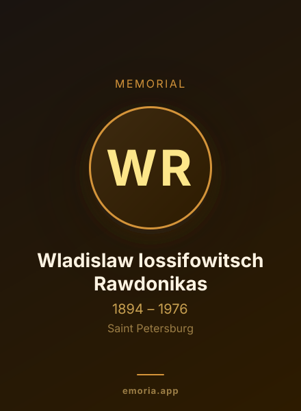 Memorial portrait of Wladislaw Iossifowitsch Rawdonikas