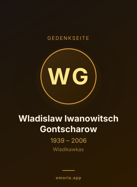 Gedenkportrait von Wladislaw Iwanowitsch Gontscharow