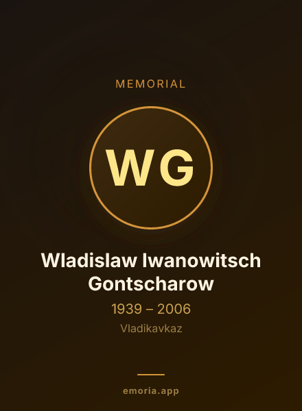 Memorial portrait of Wladislaw Iwanowitsch Gontscharow