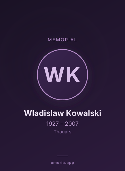 Memorial portrait of Wladislaw Kowalski