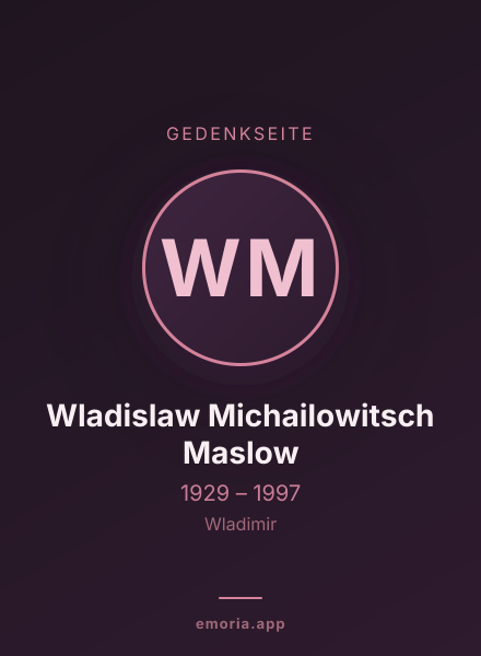 Gedenkportrait von Wladislaw Michailowitsch Maslow