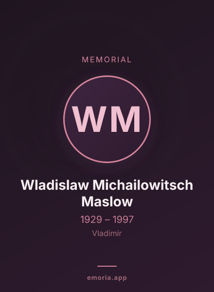 Memorial portrait of Wladislaw Michailowitsch Maslow