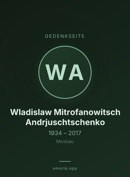 Gedenkportrait von Wladislaw Mitrofanowitsch Andrjuschtschenko