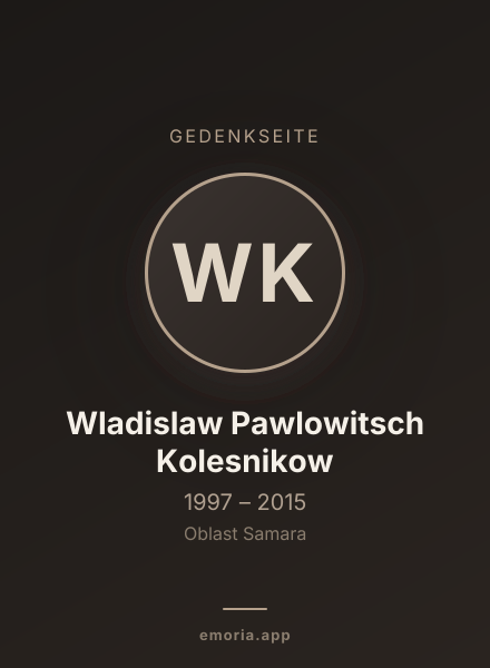 Gedenkportrait von Wladislaw Pawlowitsch Kolesnikow