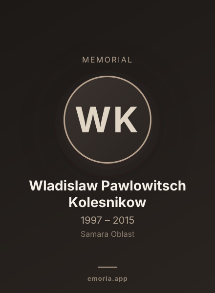Memorial portrait of Wladislaw Pawlowitsch Kolesnikow