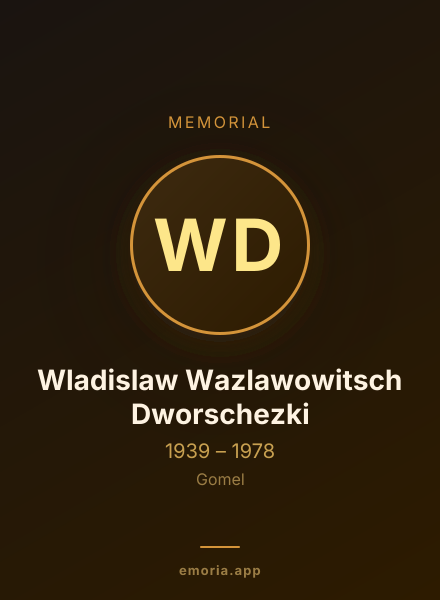 Memorial portrait of Wladislaw Wazlawowitsch Dworschezki