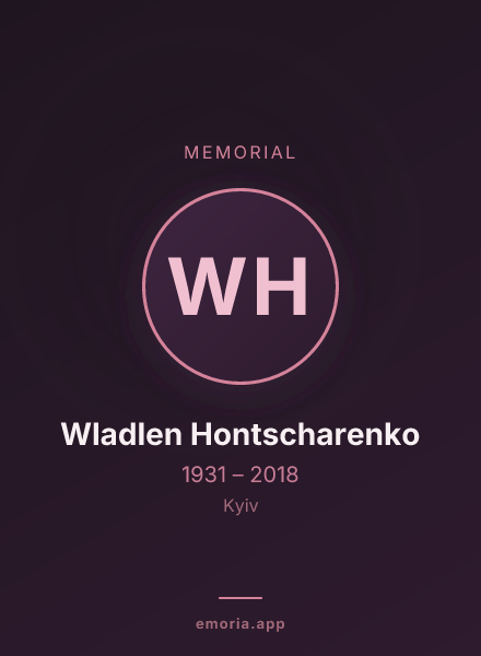 Memorial portrait of Wladlen Hontscharenko