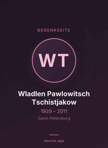 Gedenkportrait von Wladlen Pawlowitsch Tschistjakow