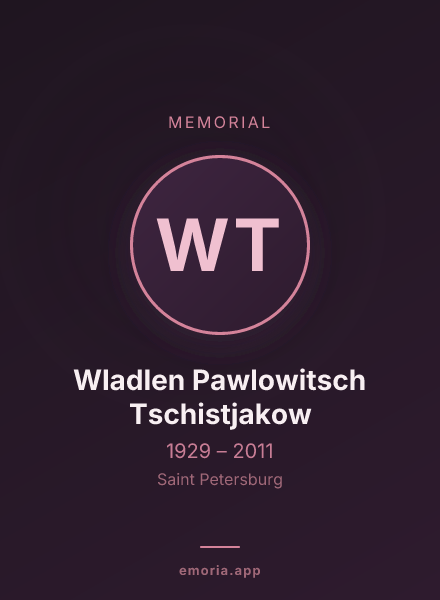 Memorial portrait of Wladlen Pawlowitsch Tschistjakow