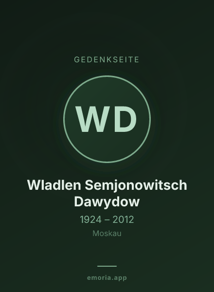 Gedenkportrait von Wladlen Semjonowitsch Dawydow
