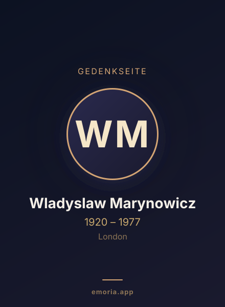 Gedenkportrait von Wladyslaw Marynowicz