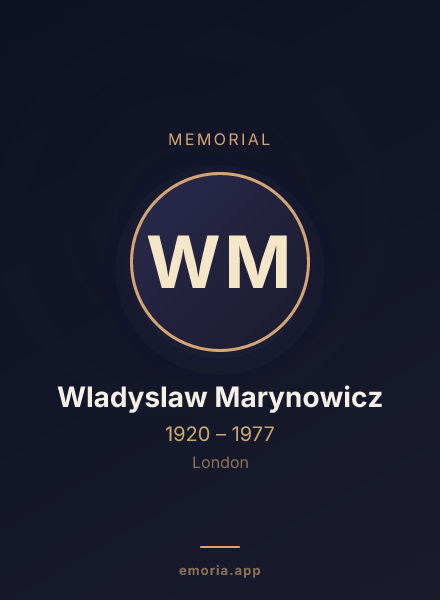 Memorial portrait of Wladyslaw Marynowicz