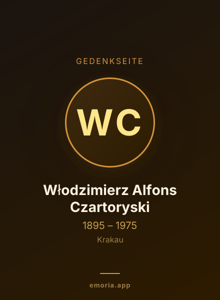 Gedenkportrait von Włodzimierz Alfons Czartoryski