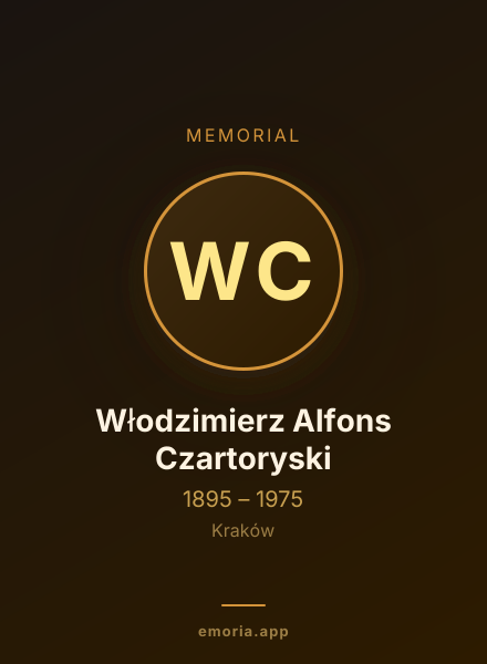Memorial portrait of Włodzimierz Alfons Czartoryski