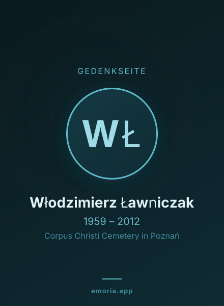 Gedenkportrait von Włodzimierz Ławniczak