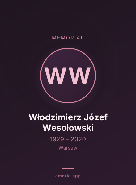Memorial portrait of Włodzimierz Józef Wesołowski