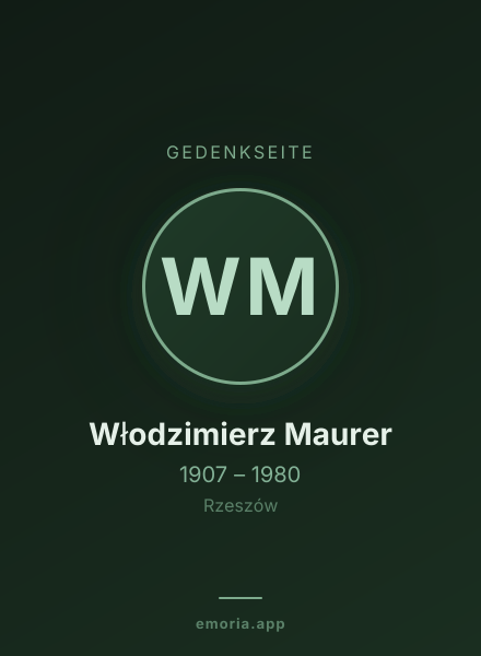 Gedenkportrait von Włodzimierz Maurer