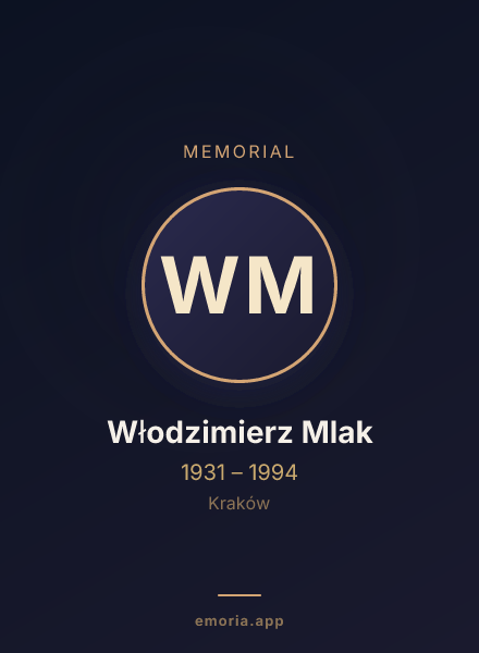 Memorial portrait of Włodzimierz Mlak