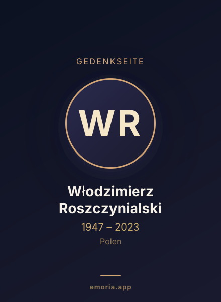 Gedenkportrait von Włodzimierz Roszczynialski