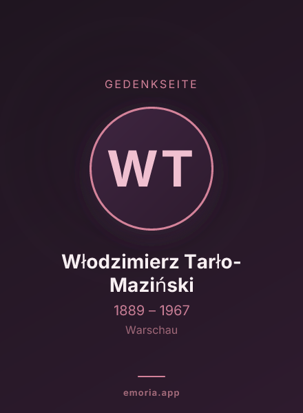 Gedenkportrait von Włodzimierz Tarło-Maziński