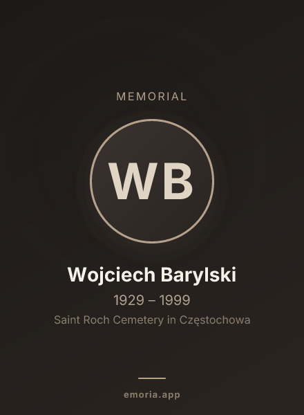 Memorial portrait of Wojciech Barylski