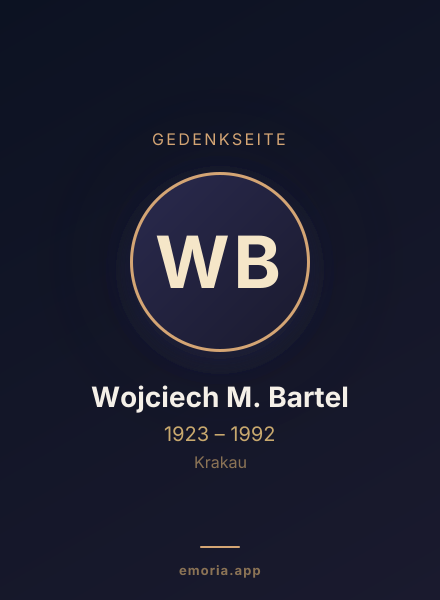 Gedenkportrait von Wojciech M. Bartel
