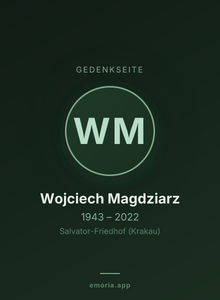 Gedenkportrait von Wojciech Magdziarz