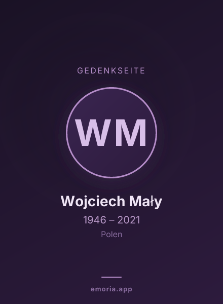 Gedenkportrait von Wojciech Mały