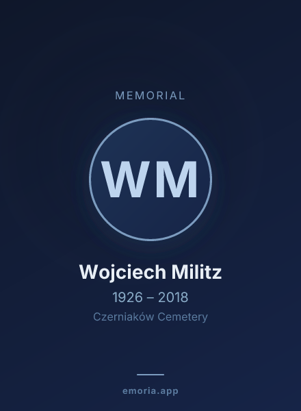 Memorial portrait of Wojciech Militz